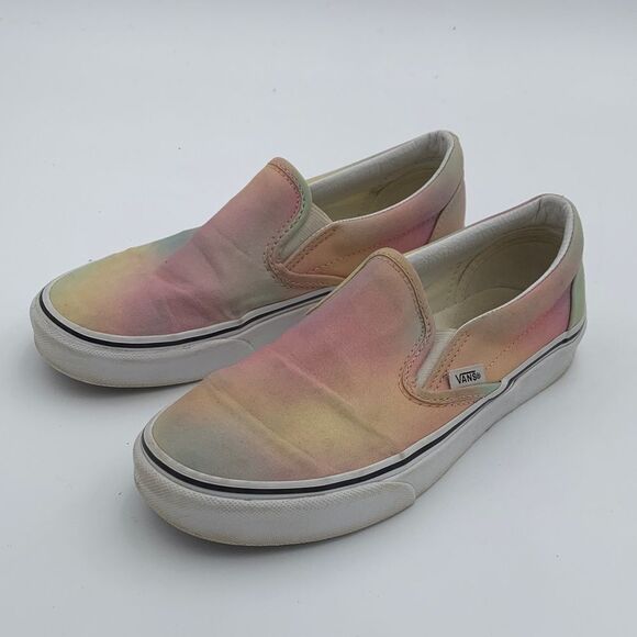 Vans Pastel Rainbow Slip-On Sneakers Womans size 7 back to school - Picture 7 of 12